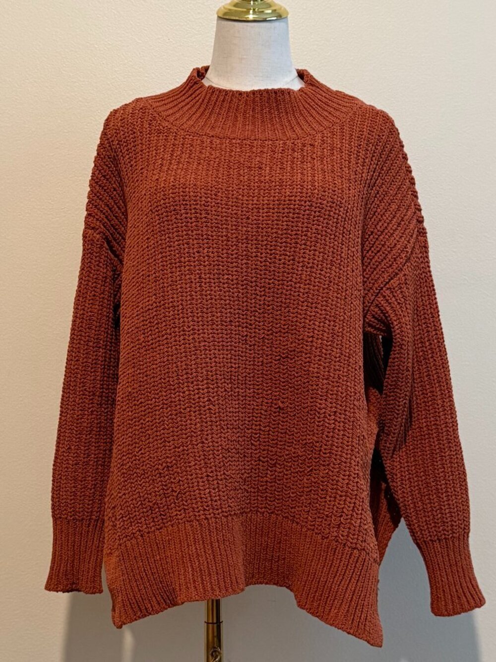 Aerie Orange Oversized Knit Sweater | Chunky Soft Girl Aesthetic | Small